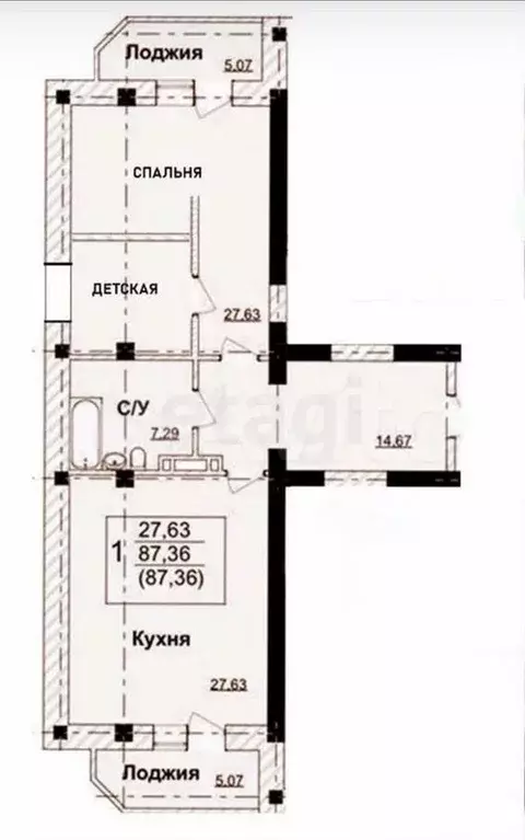 2-к. квартира, 88 м, 11/11 эт. - Фото 0