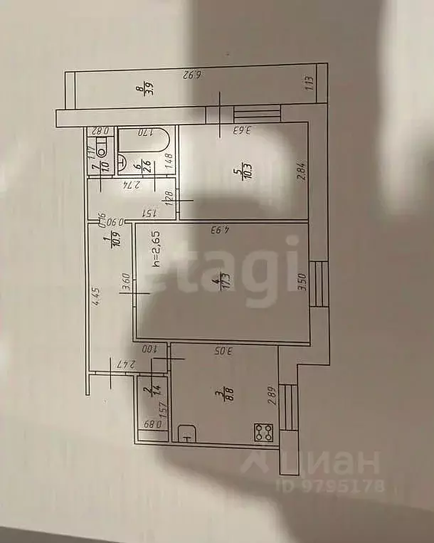 2-к кв. Татарстан, Казань ул. Серова, 6к1 (52.3 м) - Фото 2