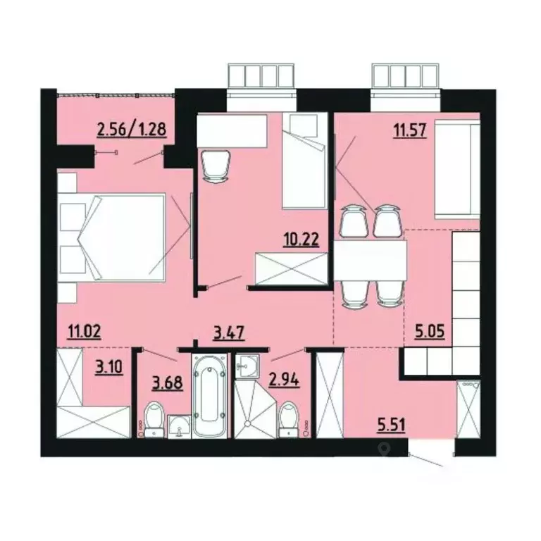 2-к кв. Челябинская область, Южноуральск ул. Строителей, 14 (57.8 м) - Фото 1