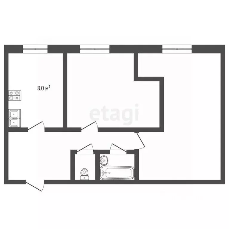 2-к кв. Ставропольский край, Пятигорск Оранжерейный проезд (51.2 м) - Фото 1