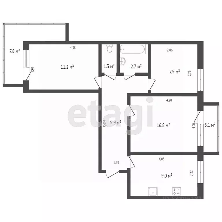 3-к кв. Ростовская область, Ростов-на-Дону ул. Еременко, 85 (58.0 м) - Фото 0