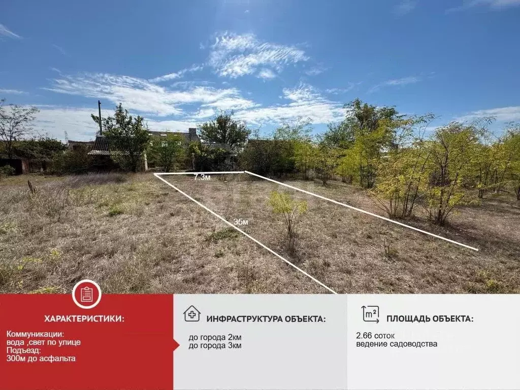 Участок в Крым, Саки Химик-1 СНТ,  (2.66 сот.) - Фото 1