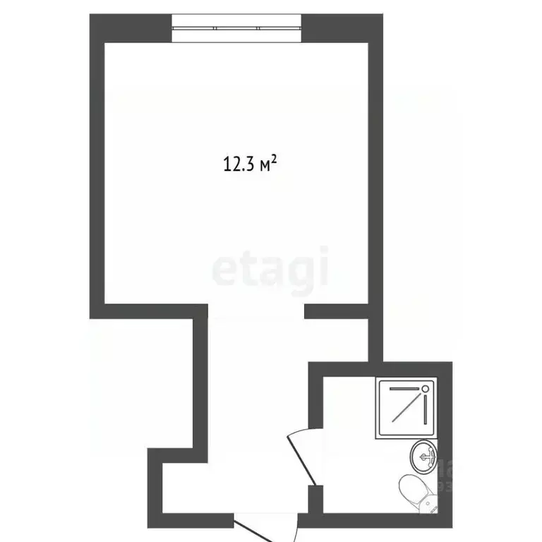 Студия Тюменская область, Тюмень ул. Бабарынка, 20а (12.3 м) - Фото 2