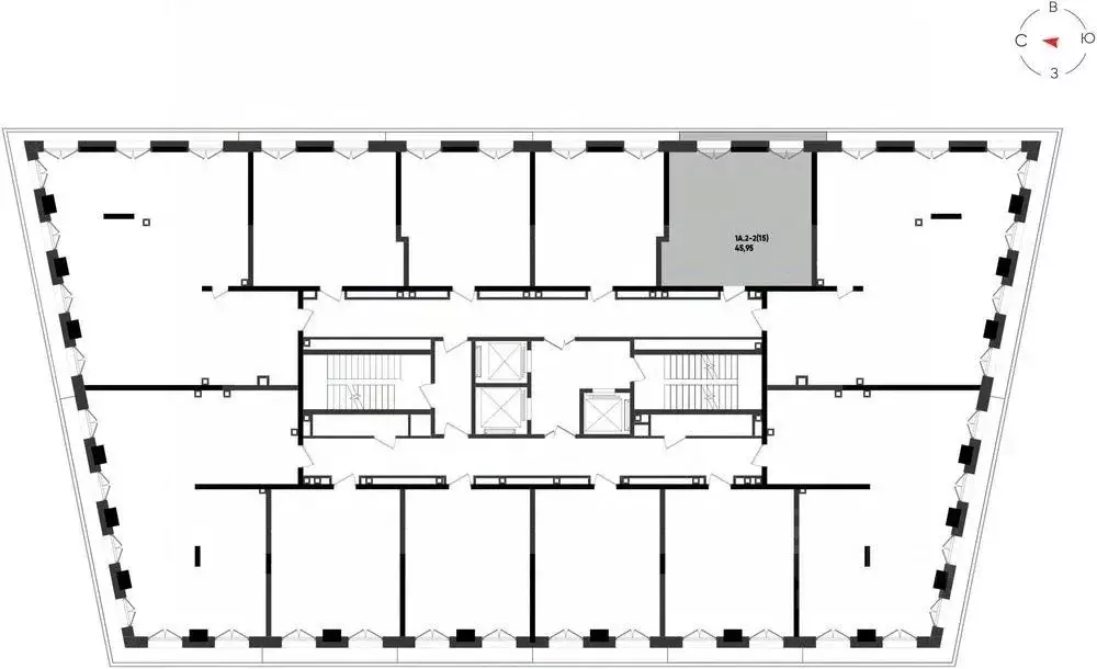 1-к кв. Татарстан, Казань Яналиф жилой комплекс (45.95 м) - Фото 2