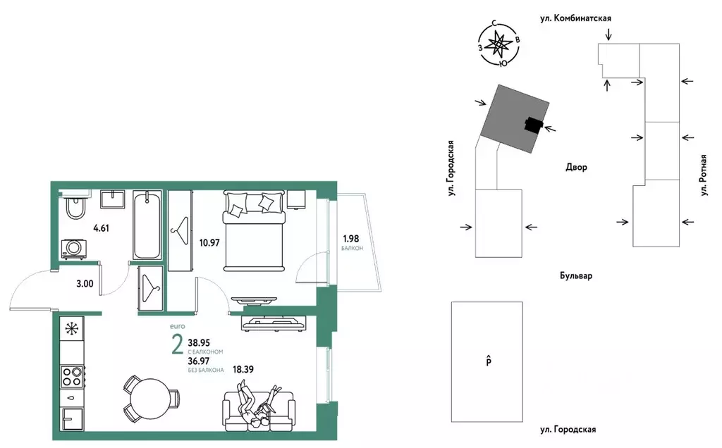 2-к кв. Свердловская область, Екатеринбург муниципальное образование, ... - Фото 1