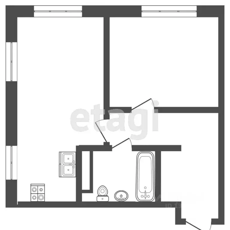 1-к кв. Тюменская область, Тюмень ул. Первооткрывателей, 10 (35.5 м) - Фото 2