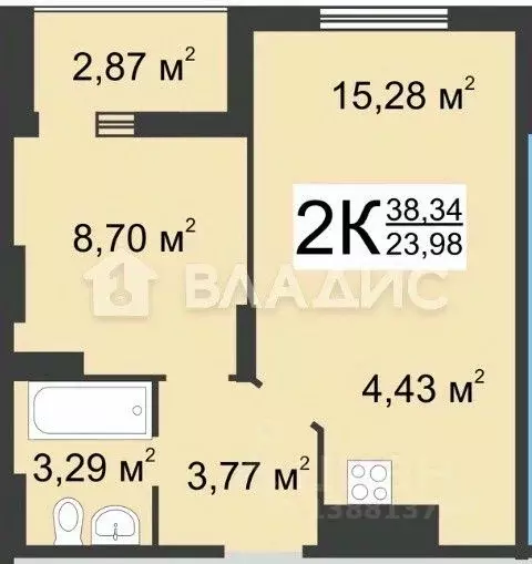 1-к кв. Нижегородская область, Нижний Новгород д. Анкудиновка, ул. ... - Фото 2