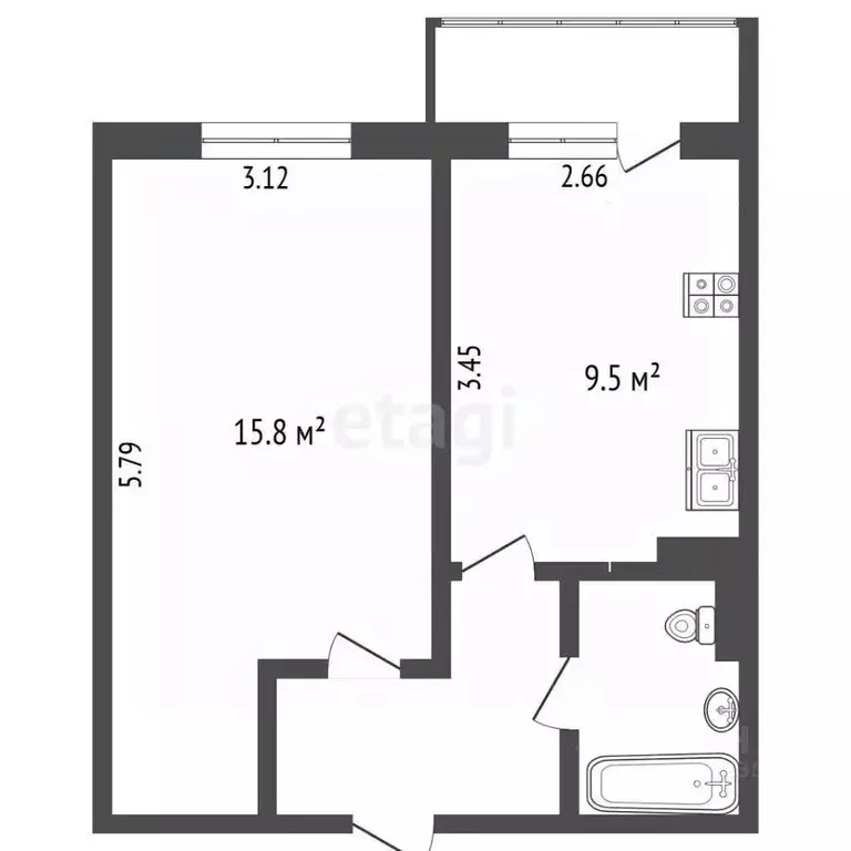 1-к кв. Московская область, Люберцы городской округ, Марусино пгт ул. ... - Фото 2