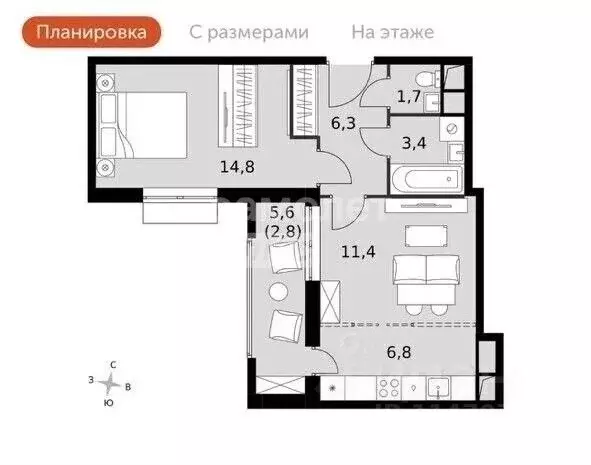 2-к кв. Московская область, Ленинский городской округ, пос. Развилка ... - Фото 2