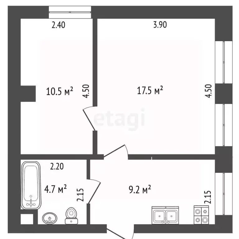 2-к кв. Калининградская область, Мамоново ул. Михалицына, 5 (42.0 м) - Фото 2