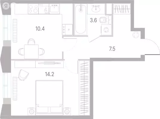 1-комнатная квартира: Москва, ВАО, район Сокольники (35.7 м) - Фото 1