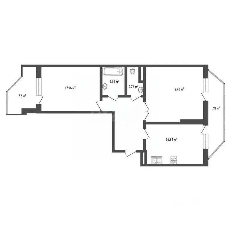 2-к кв. Краснодарский край, Анапа ул. Шевченко, 3 (91.5 м) - Фото 2