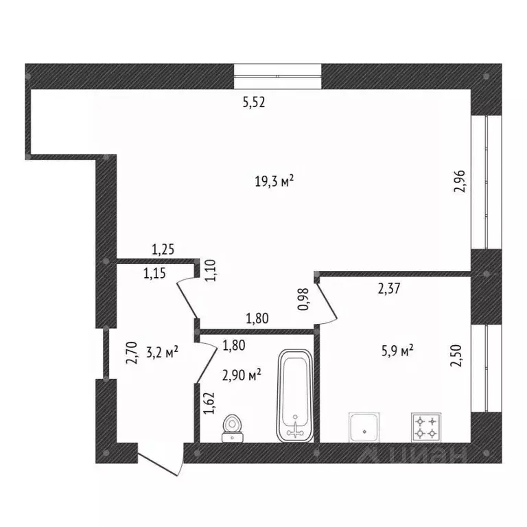 1-к кв. Башкортостан, Уфа ул. Комарова, 36 (31.3 м) - Фото 2