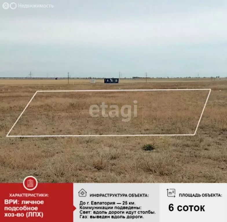 Участок в Сакский район, село Штормовое (6 м) - Фото 2