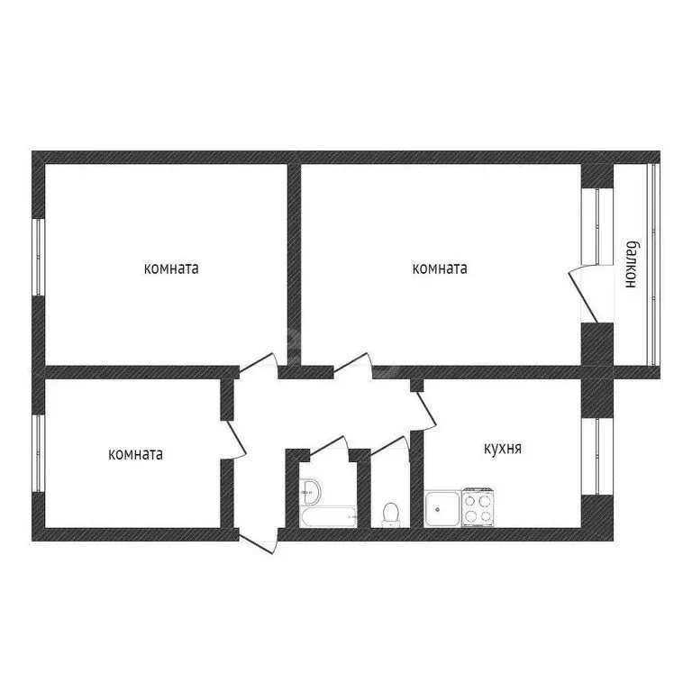 3-комнатная квартира: Курган, жилой район Заозёрный, 2-й микрорайон, 8 ... - Фото 1