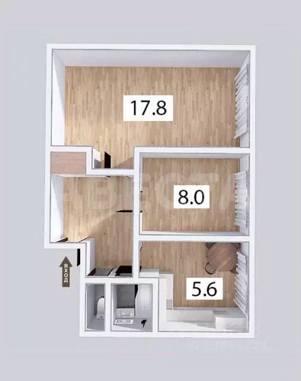 2-к кв. Омская область, Омский район муниципальный округ, с. ... - Фото 2