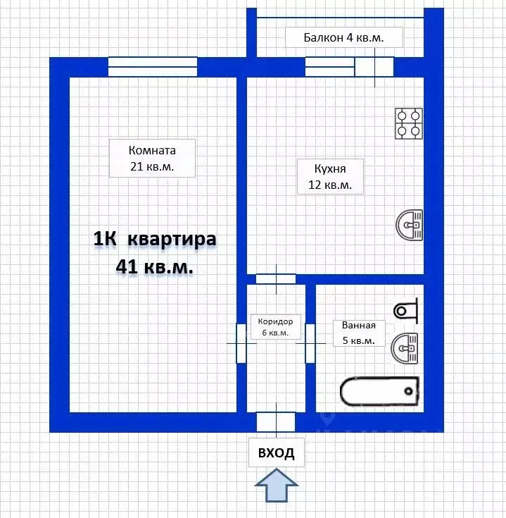 1-к кв. Татарстан, Лаишево ул. Лебедевой, 48 (43.5 м) - Фото 2