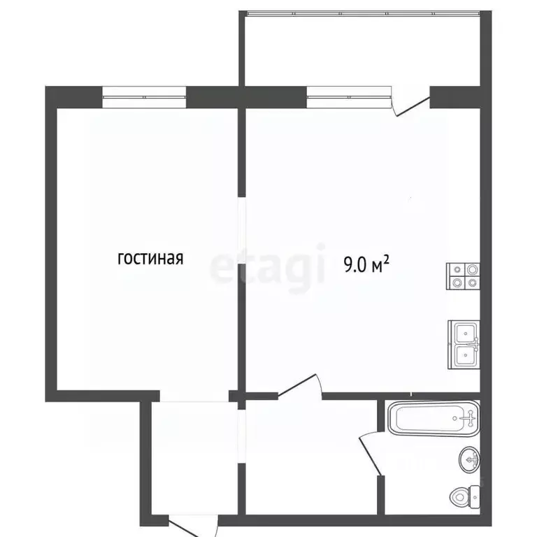 1-к кв. Москва ул. Маршала Еременко, 5к1 (33.0 м) - Фото 2