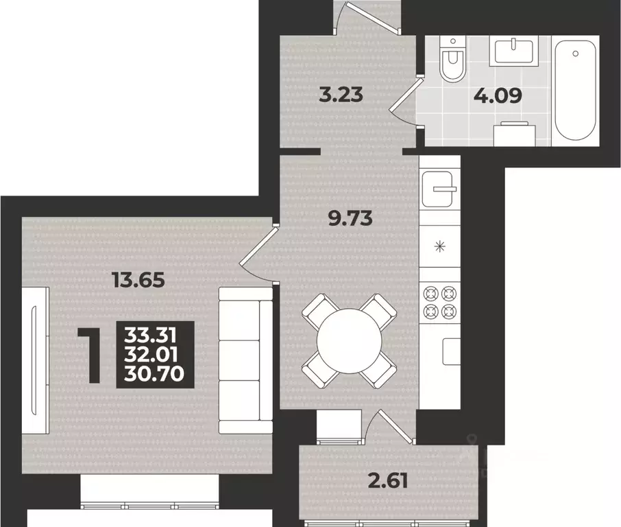 1-к кв. Калининградская область, Калининград ул. Героя России ... - Фото 1
