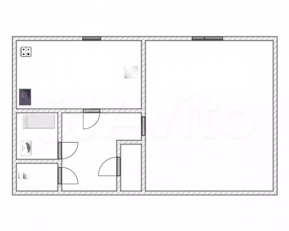 1-к. квартира, 38 м, 5/5 эт. - Фото 0
