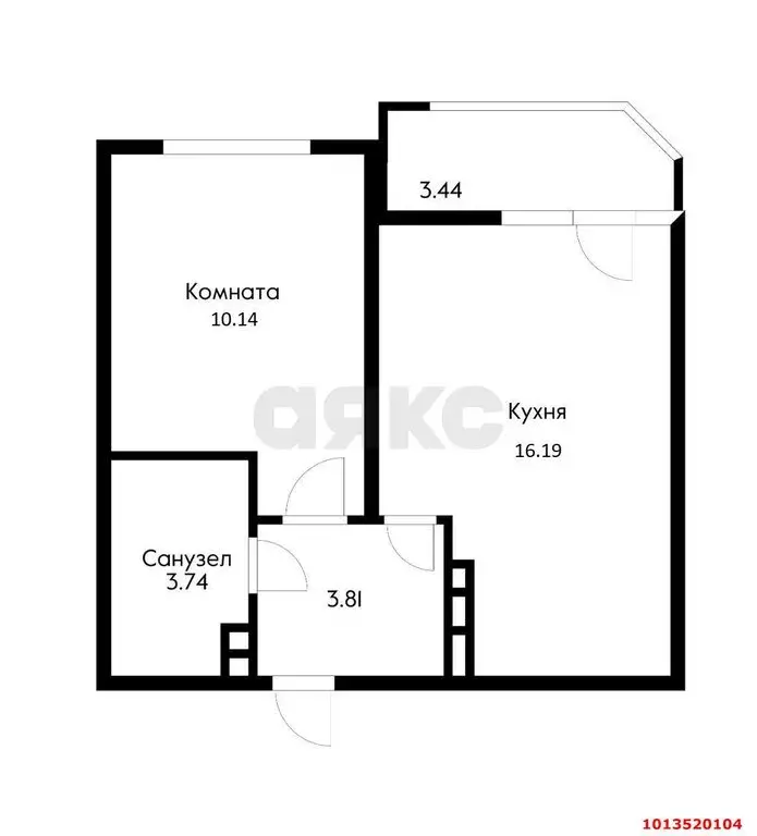 1-комнатная квартира: Краснодар, Уральская улица, 87/7 (37.7 м) - Фото 0