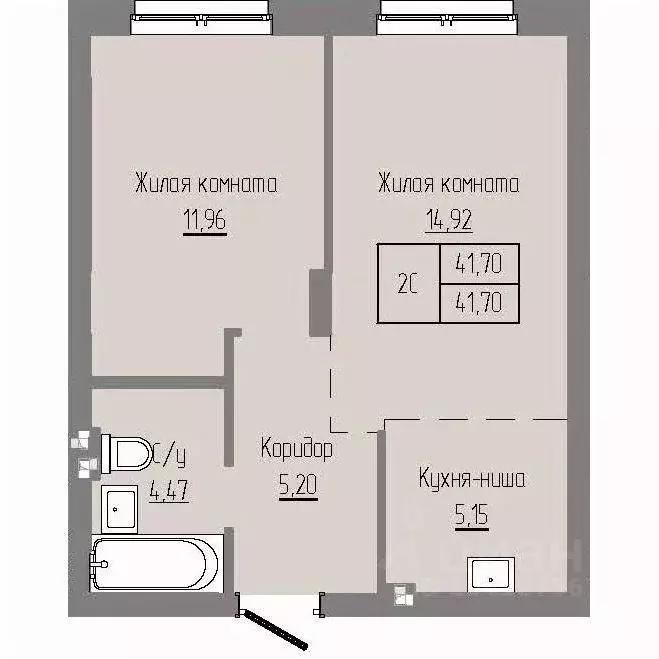 2-к кв. Новосибирская область, Новосибирский район, Краснообск рп ... - Фото 0