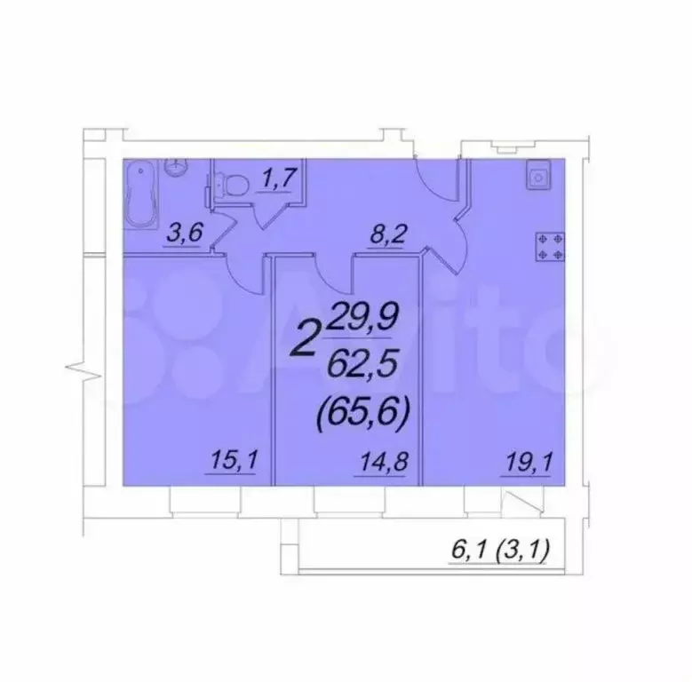 3-комнатная квартира: Вологда, улица Возрождения, 55к1 (62.7 м) - Фото 1
