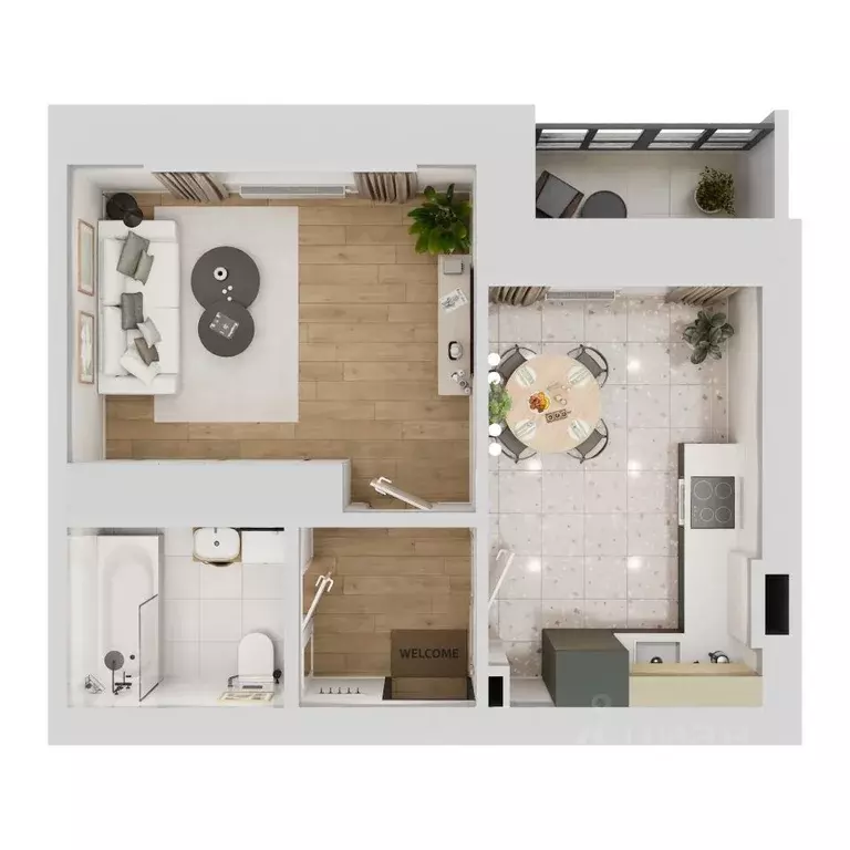 1-к кв. Калужская область, Калуга городской округ, д. Лихун  (37.29 м) - Фото 2