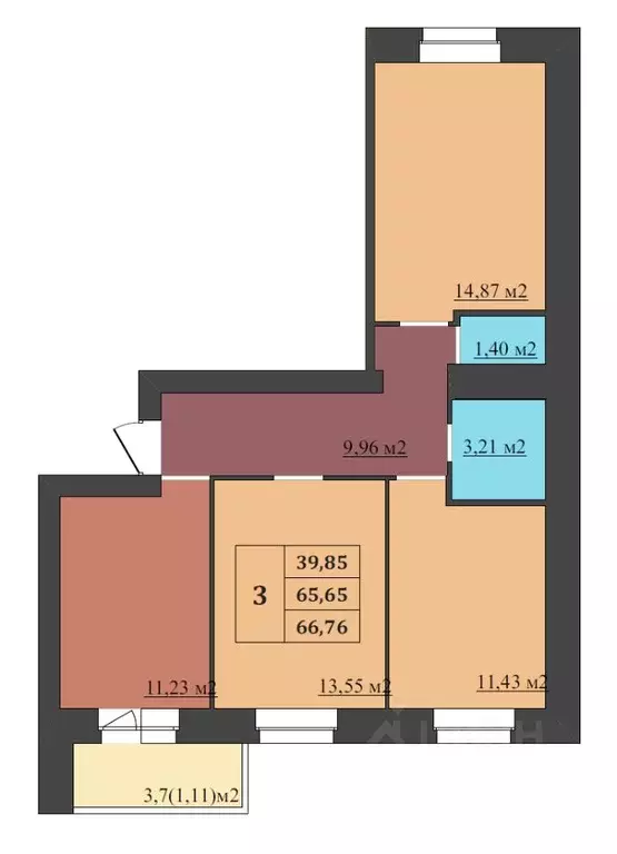 3-к кв. Ярославская область, Ярославль Северный жилрайон, 15-й мкр,  ... - Фото 1