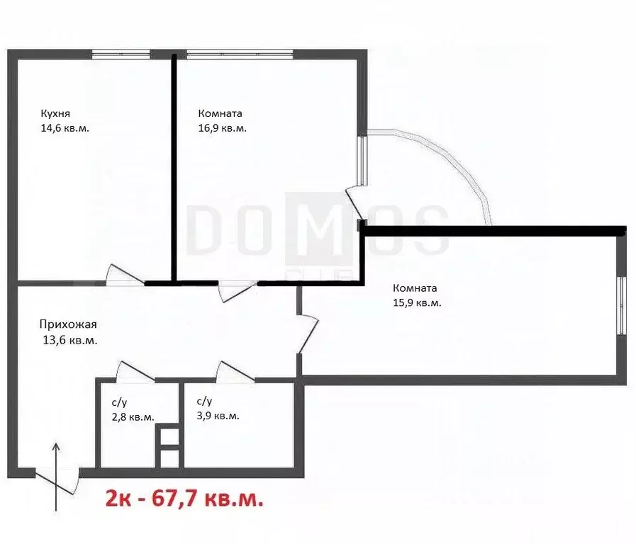 2-к кв. Свердловская область, Екатеринбург ул. Авиационная, 16 (67.7 ... - Фото 1