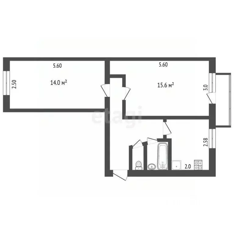2-к кв. Пензенская область, Пенза ул. Леонова, 19 (44.5 м) - Фото 0