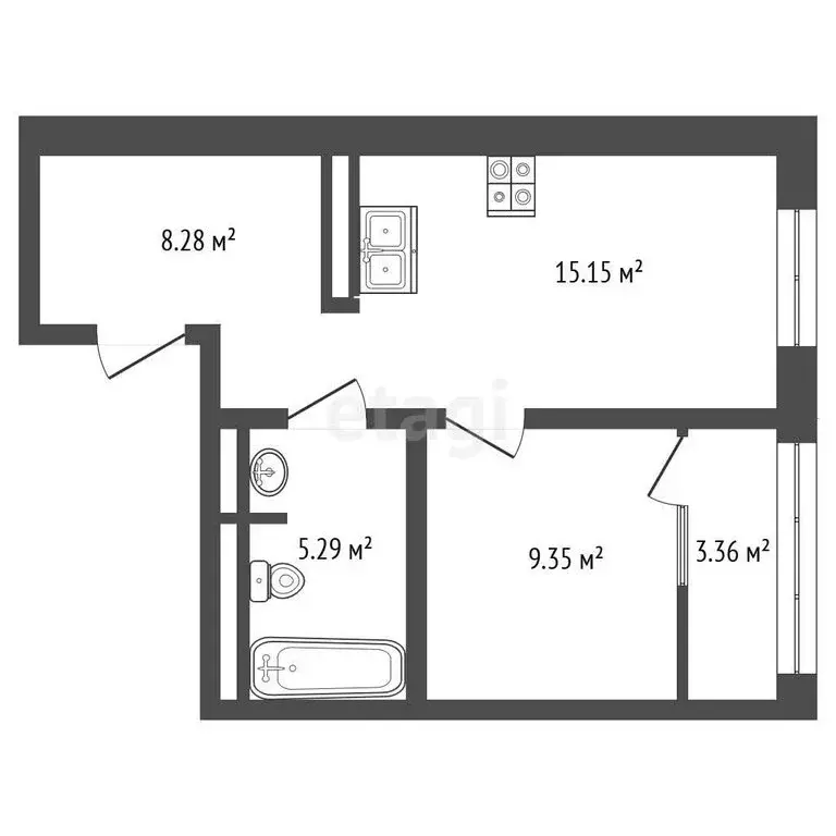 1-комнатная квартира: Тюмень, улица Павла Никольского, 10к1 (37.9 м) - Фото 1