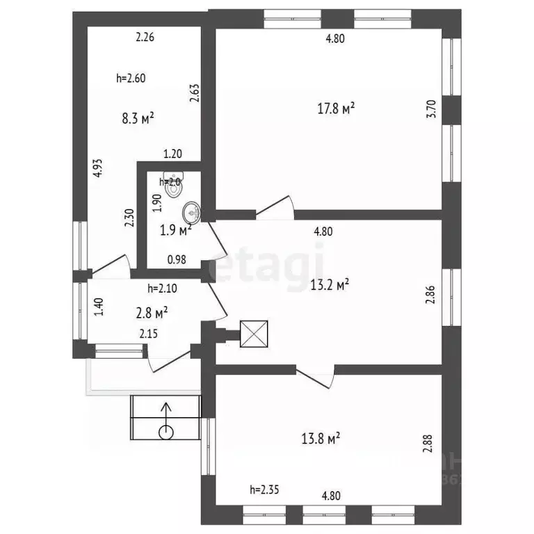Дом в Омская область, Большеречье рп ул. Пролетарская (58 м) - Фото 2