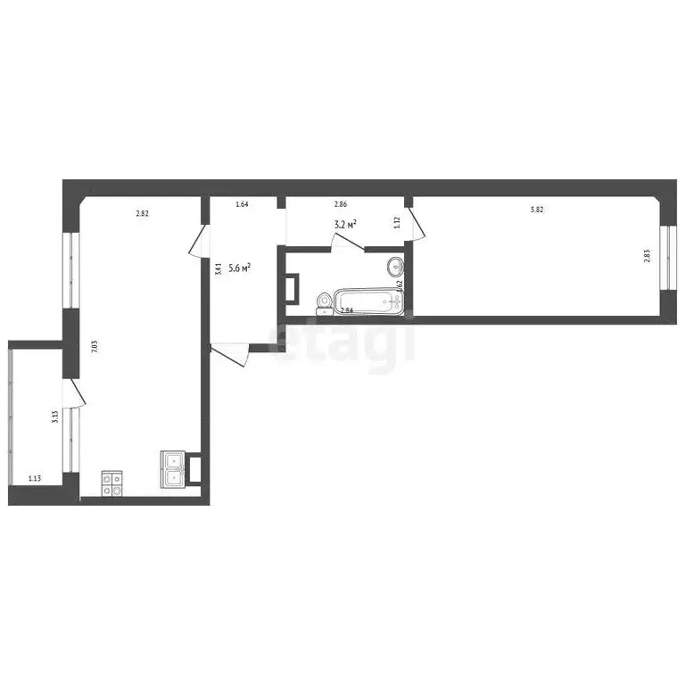 2-комнатная квартира: Якутск, Воинская улица, 9/3 (49.4 м) - Фото 1
