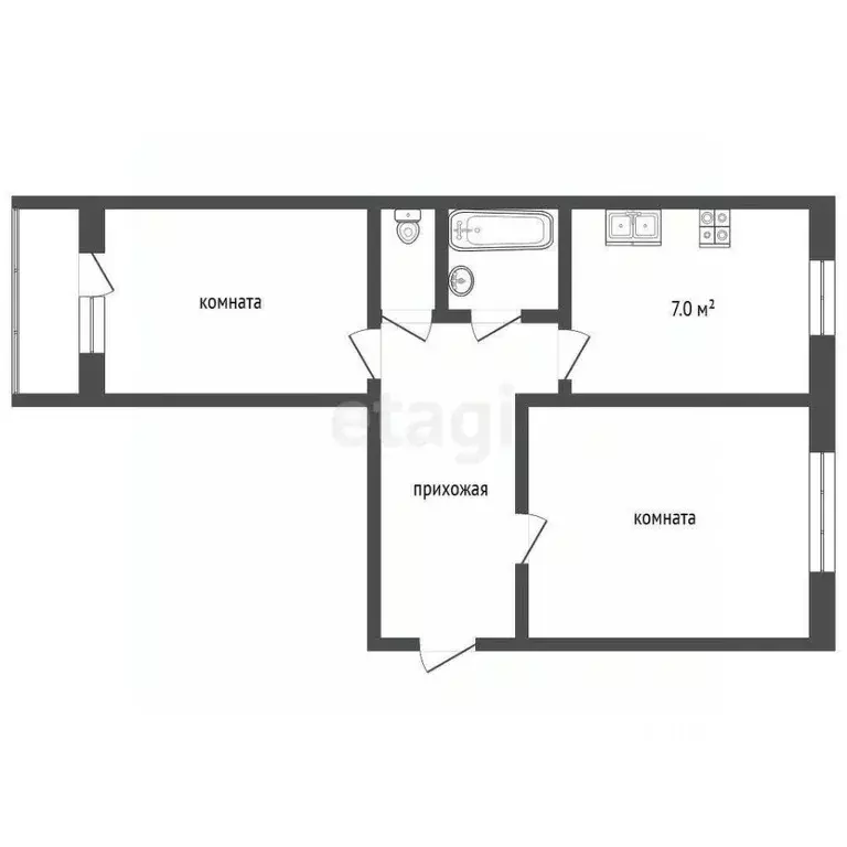 2-к кв. Ставропольский край, Пятигорск просп. Кирова (48.8 м) - Фото 0