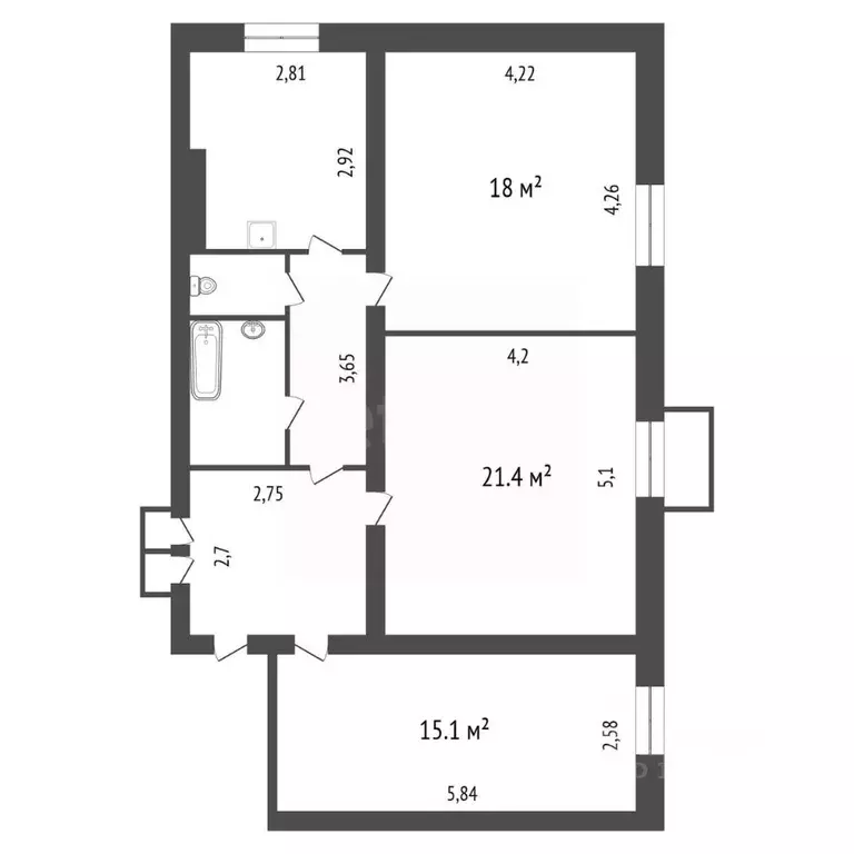 3-к кв. Иркутская область, Иркутск Украинская ул., 19 (80.4 м) - Фото 2
