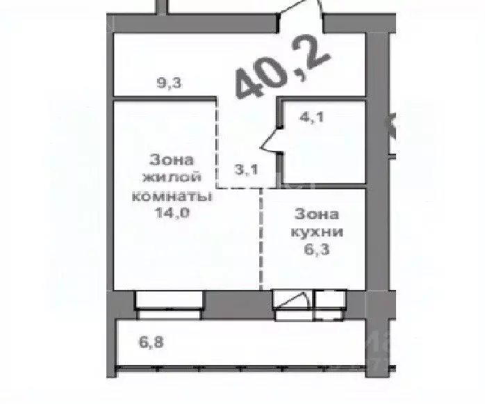 1-к кв. Амурская область, Благовещенск Высокая ул., 130 (39.3 м) - Фото 1