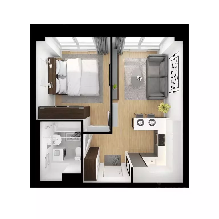 1-к кв. Приморский край, Владивосток ул. Борисенко, 48к4 (35.7 м) - Фото 2