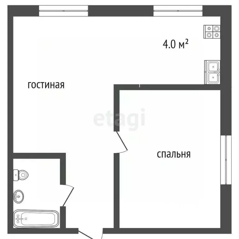1-к кв. Ставропольский край, Кисловодск ул. Калинина (31.0 м) - Фото 1