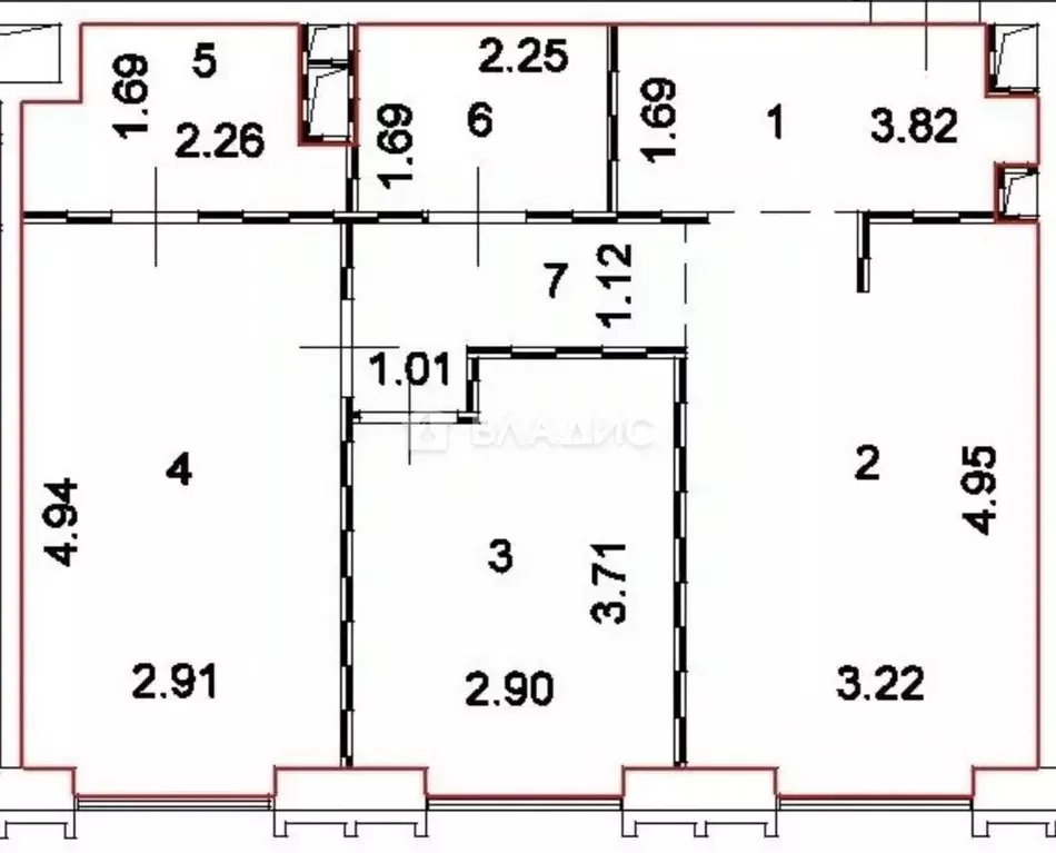 3-к кв. Москва ул. Дыбенко, 7/1 (60.4 м) - Фото 1