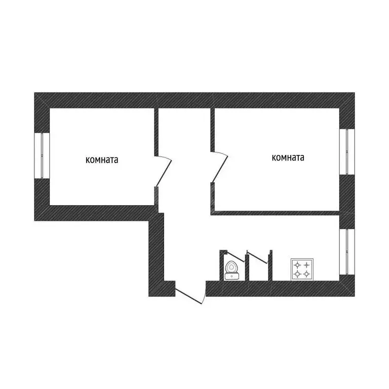 2-комнатная квартира: Волхов, Волгоградская улица, 5Б (46.2 м) - Фото 1