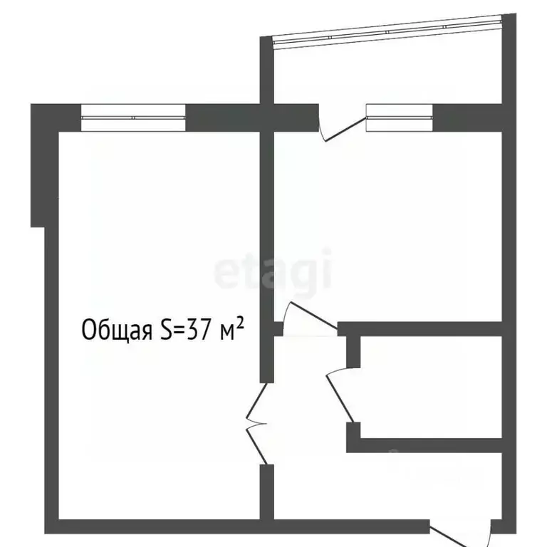1-к кв. Кемеровская область, Юрга Волгоградская ул., 28А (37.0 м) - Фото 1