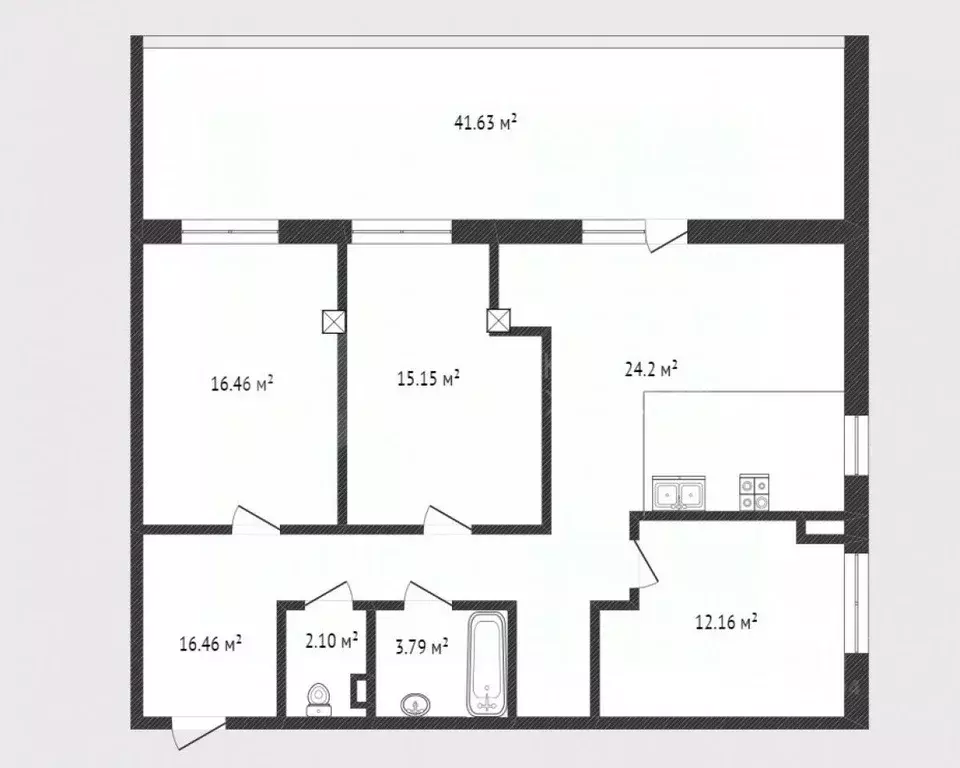 3-к кв. Тюменская область, Тюмень ул. Газовиков, 73 (90.0 м) - Фото 1