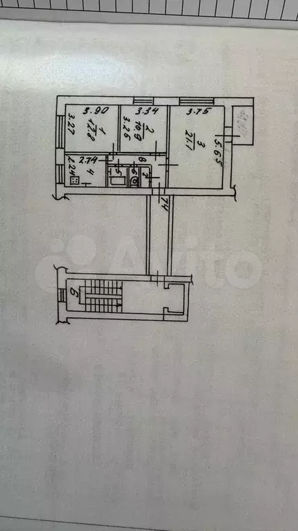 3-к. квартира, 60 м, 4/9 эт. - Фото 0