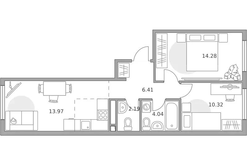 3-к квартира, 54.93 м - Фото 0