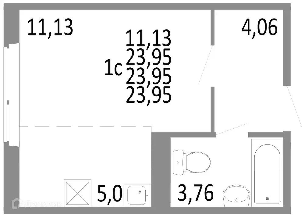 Продаётся квартира-студия, 23.95 м - Фото 0