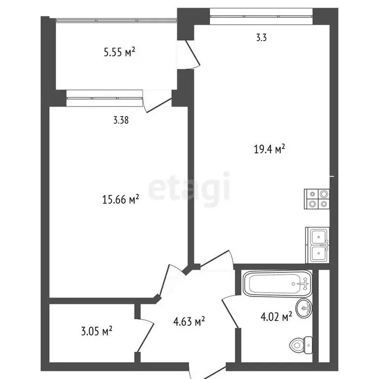 1-комнатная квартира: Анапа, проезд Золотой Берег, 2Е (51 м) - Фото 1