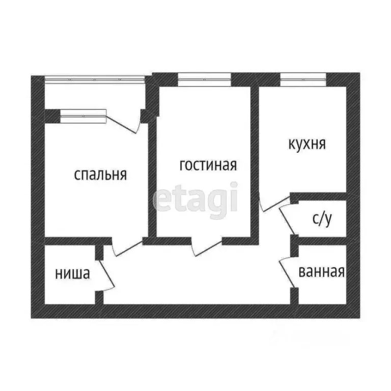 2-к кв. Приморский край, Владивосток Камская ул., 5 (50.6 м) - Фото 1