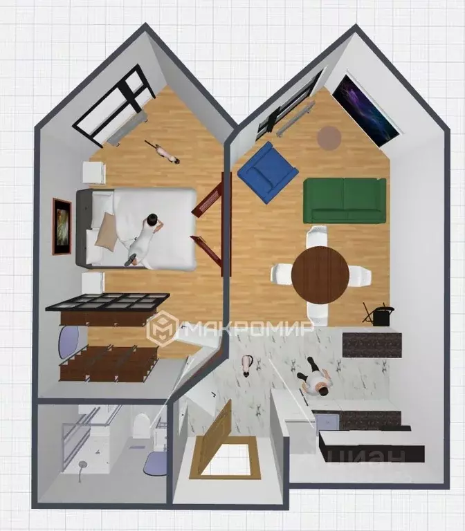 1-к кв. Москва ул. Сокольнический Вал, 3 (43.8 м) - Фото 2
