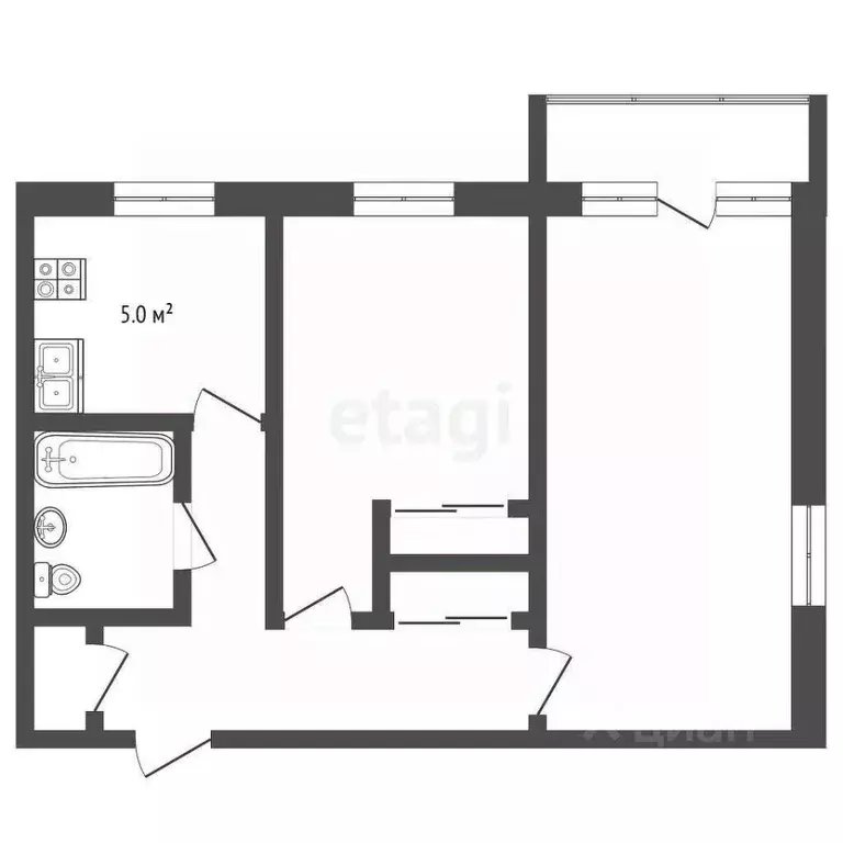 2-к кв. Московская область, Луховицы ул. Мира, 19 (43.21 м) - Фото 2